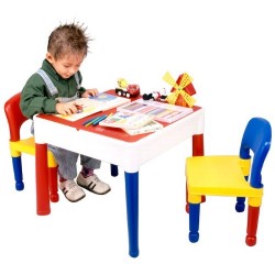 5 in 1 Activity Table & Chairs with Writing Top/Lego/Sand/Water/Storage