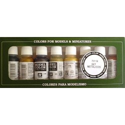 Vallejo Model Color Metallic Acrylic Paint Set