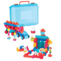 Bristle Block 113 piece Deluxe builder case with family and animal figurines