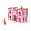 Melissa & Doug Fold and Go Wooden Princess Castle With 2 Royal Play Figures, 2 Horses, and 4 Pieces of Furniture