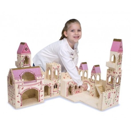 Melissa & Doug Folding Princess Castle Wooden Doll's House With Drawbridge and Turrets