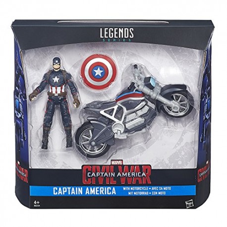 Marvel Legends Series Captain America Figure and Motorcycle, Multi