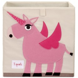 3 sprouts Storage Box, Pink Unicorn