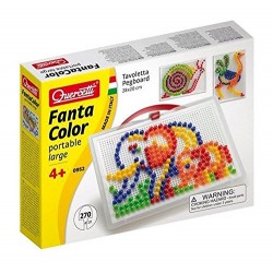 Quercetti Fantacolor Portable Peg Set (Large, 270 Pieces)