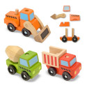 Melissa & Doug Stacking Construction Vehicles Wooden Toy Set