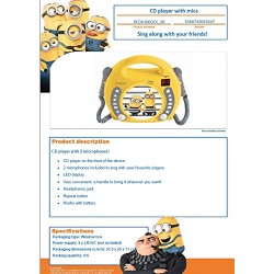 Lexibook RCDK100DES CD Player with 2 Mics Despicable Me