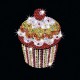 Sequin Art Style Cupcake