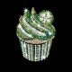 Sequin Art Style Cupcake