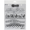 Dylusions Stamps Rubber Further Around the Edge Cling Stamps,