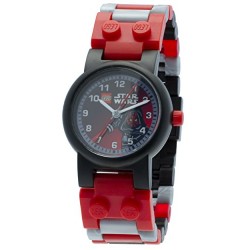 LEGO Star Wars Darth Maul Kids Buildable Watch with Link Bracelet and Minifigure | black/red | plastic | 28mm case diameter| ana