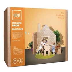 GIGI Bloks Big Interlocking Cardboard Building Blocks (96 Blocks)