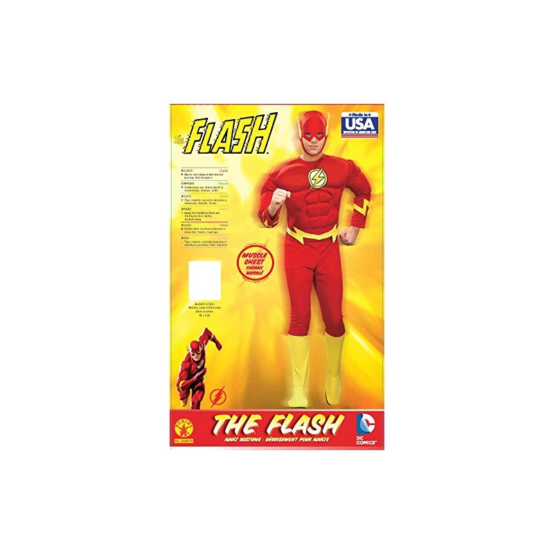 The Flash Superhero Mens Muscle Fancy Dress Adult Costume 9047