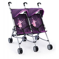 Bayer 69cm Dolls Buggy Twin Fairy Design (Purple)