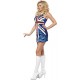 Fever Adult Women's All that Glitters Rule Britannia Costume, Sequined Union Jack Dress, Around the World, Size S, 25001