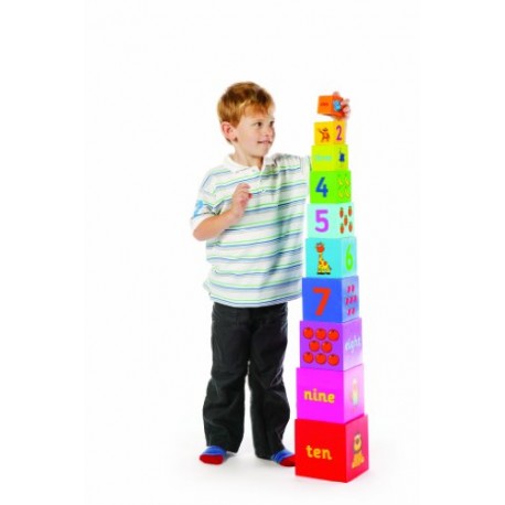 Tidlo Wooden Stacking Rainbow Cubes