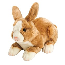 Suki Gifts Yomiko Classics Jungle and Wildlife Lying Rabbit (Medium, Beige/ White)