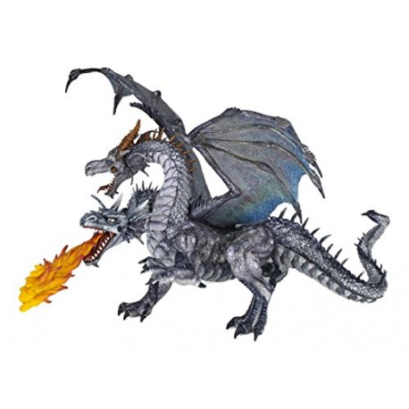 Papo Two Headed Dragon Figure (Silver)