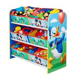 Disney Mickey Mouse Kids Bedroom Storage Unit with 6 Bins by HelloHome