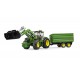 Bruder John Deere with Front Loader and Tandem Axle Tipping Trailer