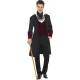 Fever Adult men's Gothic Vamp Costume, Coat, Mock Waistcoat and Cravat, Halloween, Size M, 21323