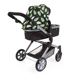 Bayer Design 18148AA Doll's Pram City Neo with Changing Bag and underneath shopping basket, convertable to a pushchair Black/Gre