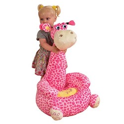 Liberty House Toys Plush Giraffe Animal Seat, Fabric, Pink