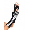 Leg Avenue One Size Black/White Skeleton Fingerless Gloves