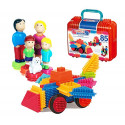 Bristle Blocks Big Value Set with Family and Animal Figurines in a Carry Case with Handle (85 Pieces)