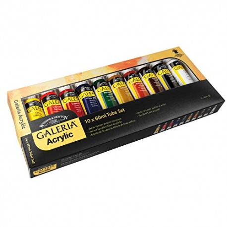 Winsor & Newton Galeria Acrylic Colour 10 Tube Paint Set (Packaging may vary)