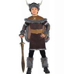 Viking Warrior and Helmet Boys Fancy Dress Medieval Book Week Kids Childs Costume