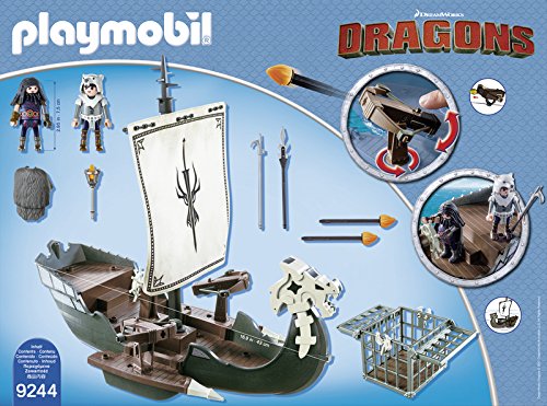 Playmobil 9244 Dreamworks Dragons Floating Drago's Ship with Firing Cannons, 4